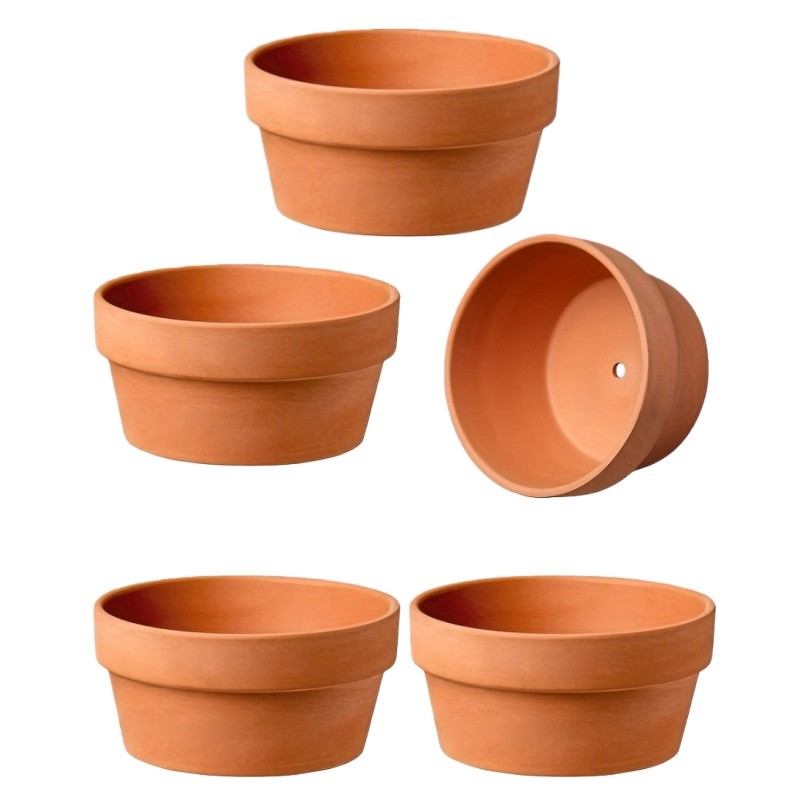 5/10pcs Clay Terracotta Pots with Drainage Holes Suitable,Round Clay Flower Pots gallery