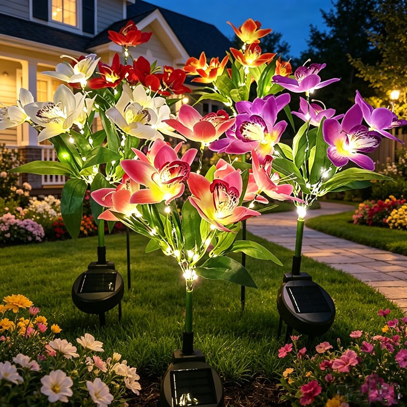 Solar Garden Lights flowers Solar Pathway Lights Outdoor Waterproof Yard Decor gallery