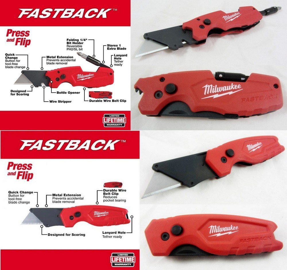Milwaukee Fastback Pack 6-in-1 & Compact Utility Knife Set 48-22-1505Q gallery