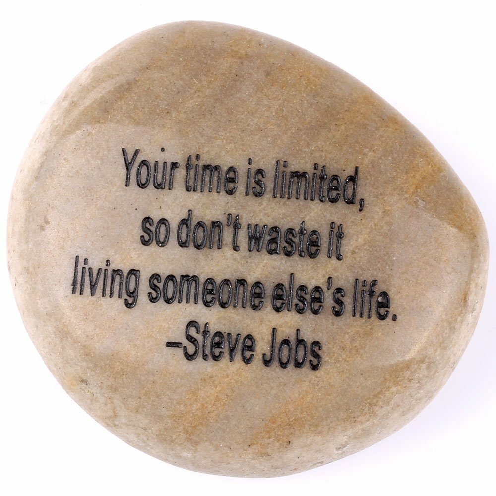 Engraved Inspirational Stones Collection : Steve Jobs : Your time is Limited gallery