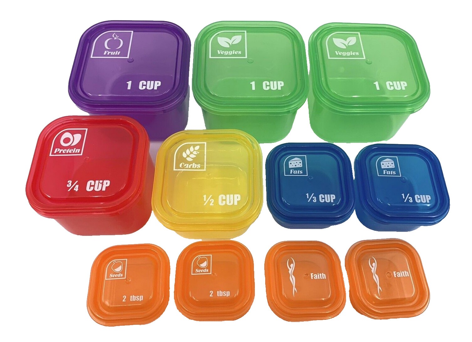 21 Day Portion Control Kit 11 Containers Weight Loss Food Diet Plan - 22 Pieces gallery