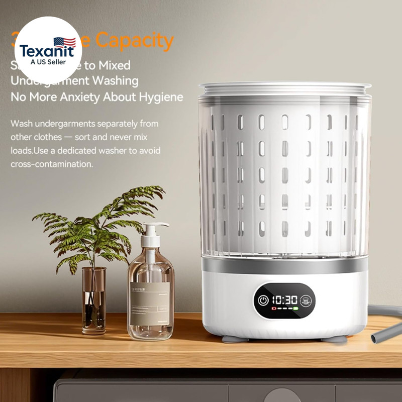 Portable Mini Washing Machine, Upgraded 3-In-1 3L Compact Washer with Spin Dry & gallery