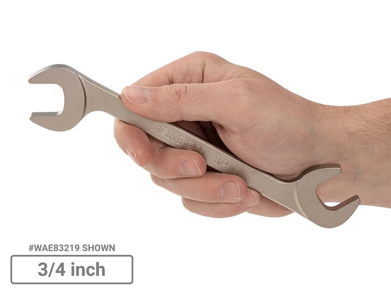 TEKTON Angle Head Open End Wrench Set, 11-Piece (3/8-1 in.) Holder | Made in USA gallery