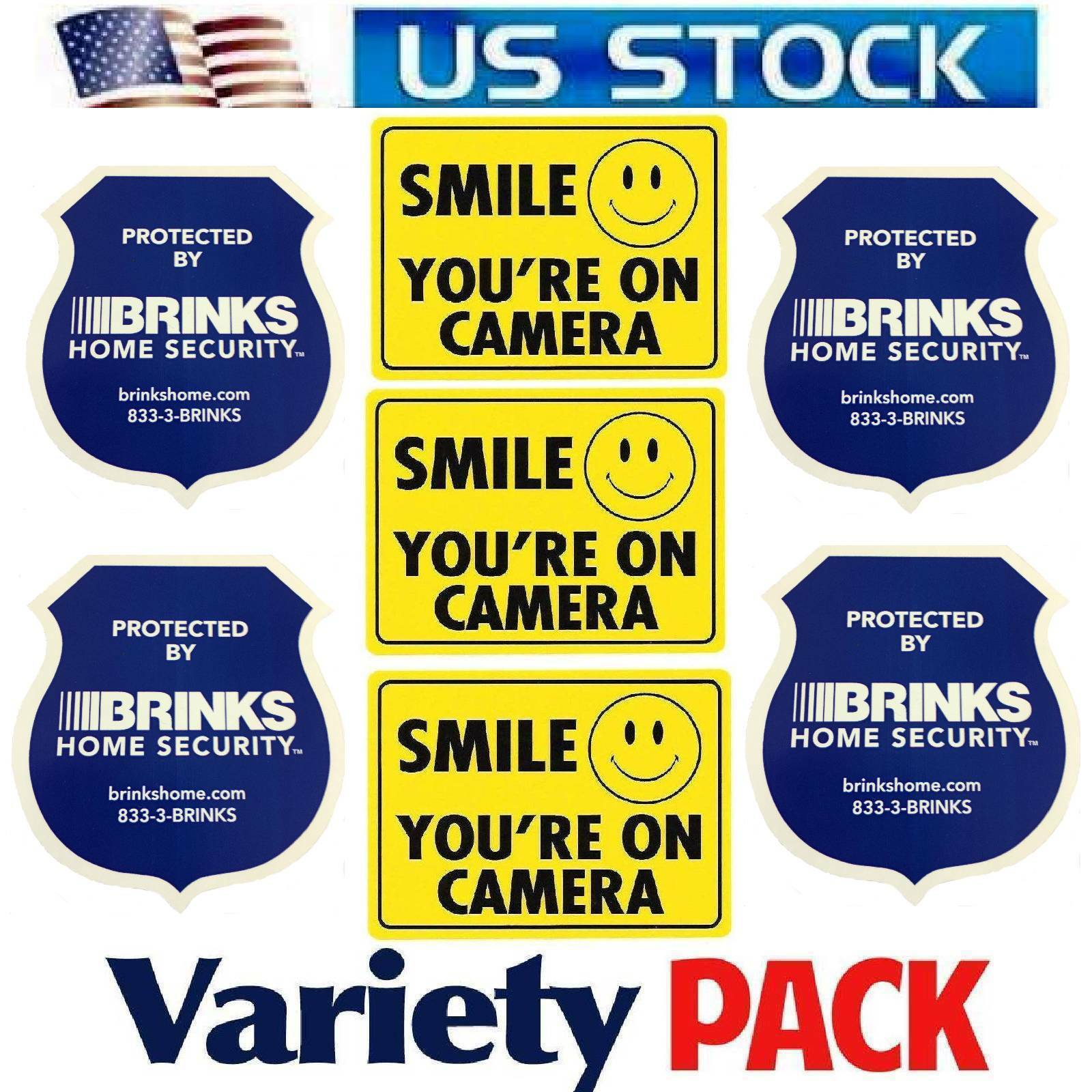 Window Stickers Lot Home Security Brinks Alarm+Camera System Warning Decal gallery