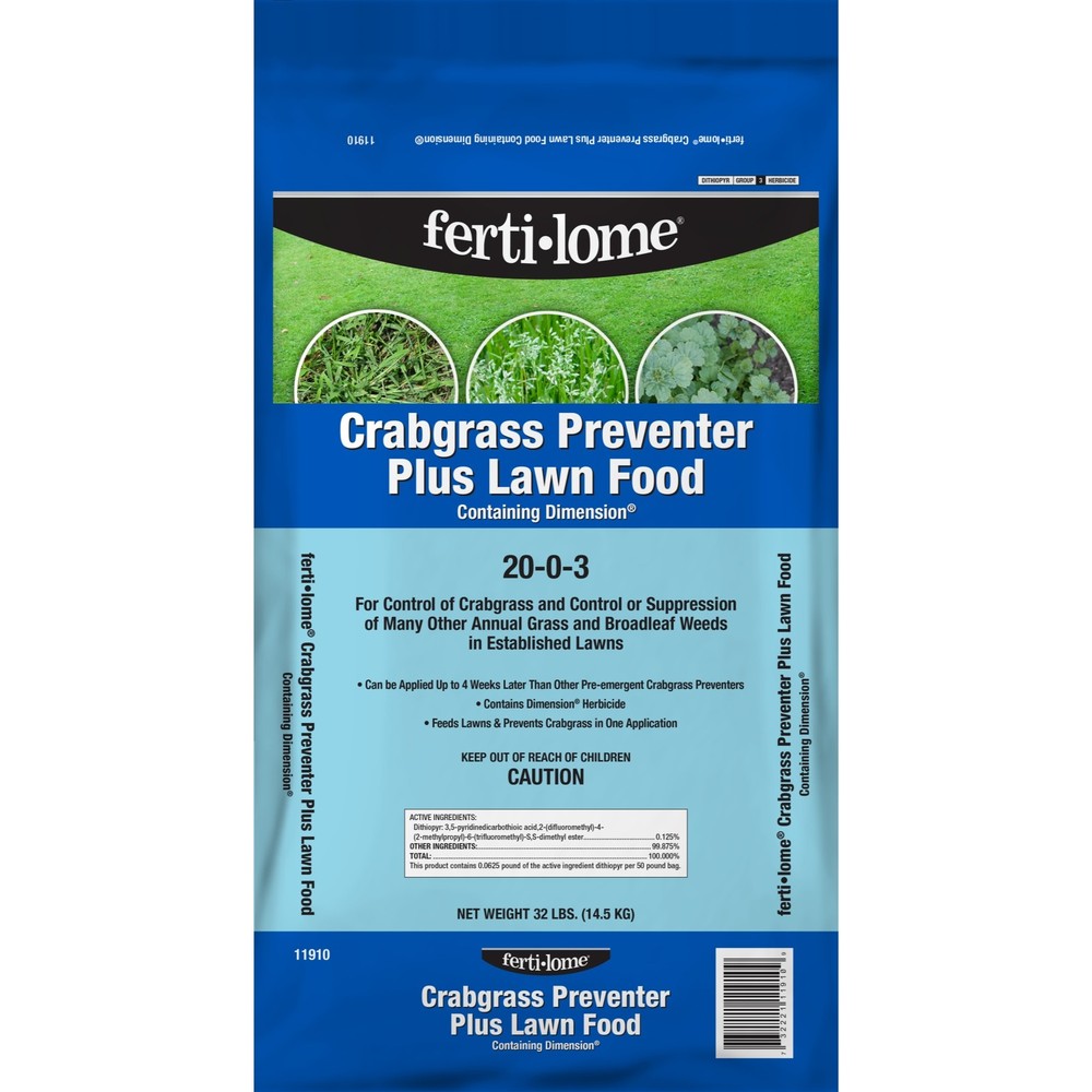 Fertilome Crabgrass Preventer Plus 20-0-3 Lawn Food with Dimension, 32lbs