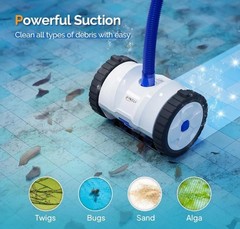 Automatic Suction Side Pool Vacuum Cleaner Wall Climbing Sweeper 40 ft Hose NIB
