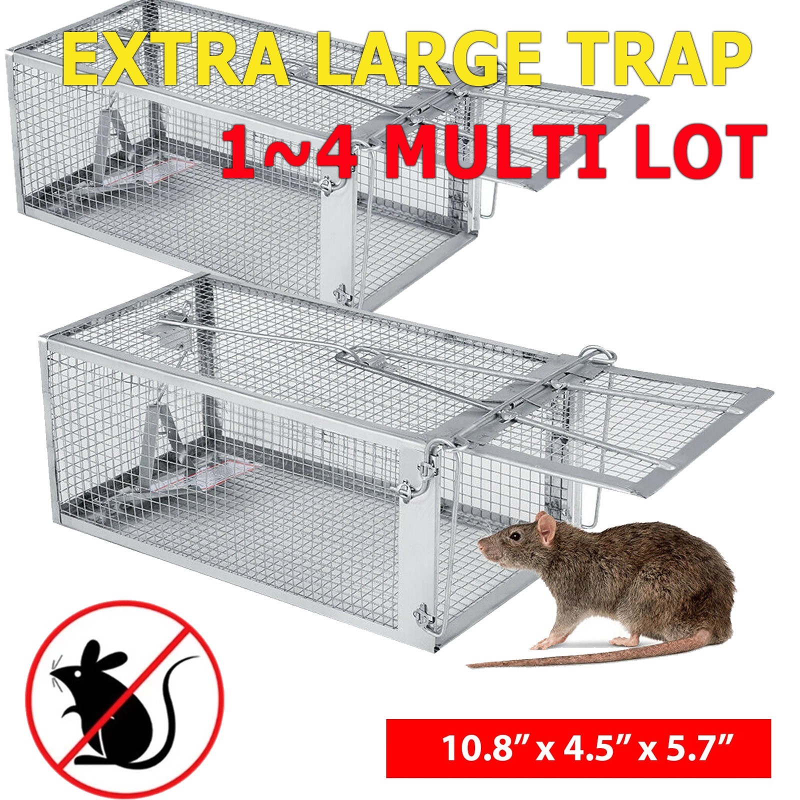 1~4X Pack Live Humane Cage Trap Squirrel Mouse Rat Mice Rodent Animal Catcher gallery