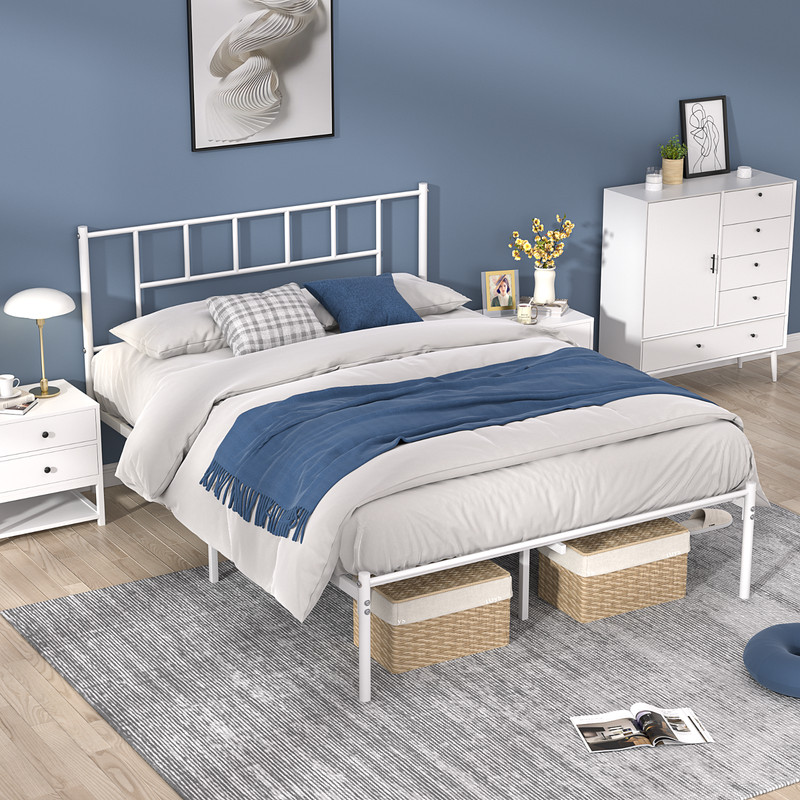 Twin Full Queen Size Metal Platform Bed Frame with Headboard Easy Assembly New gallery