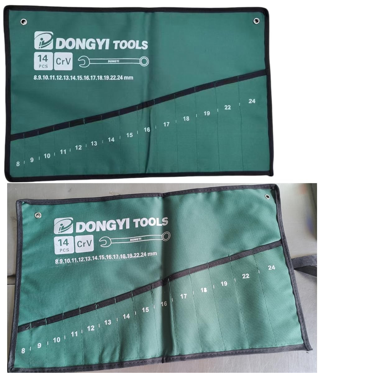 DraCra 2 Pack Wrench Roll Up Pouch Wrench Set Roll Organizer 14 Pocket Slot C... gallery