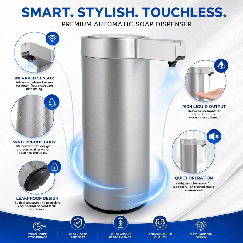 Automatic Soap Dispenser Touchless Liquid Soap Dispenser 9.1 oz/270ml 3-Level... gallery