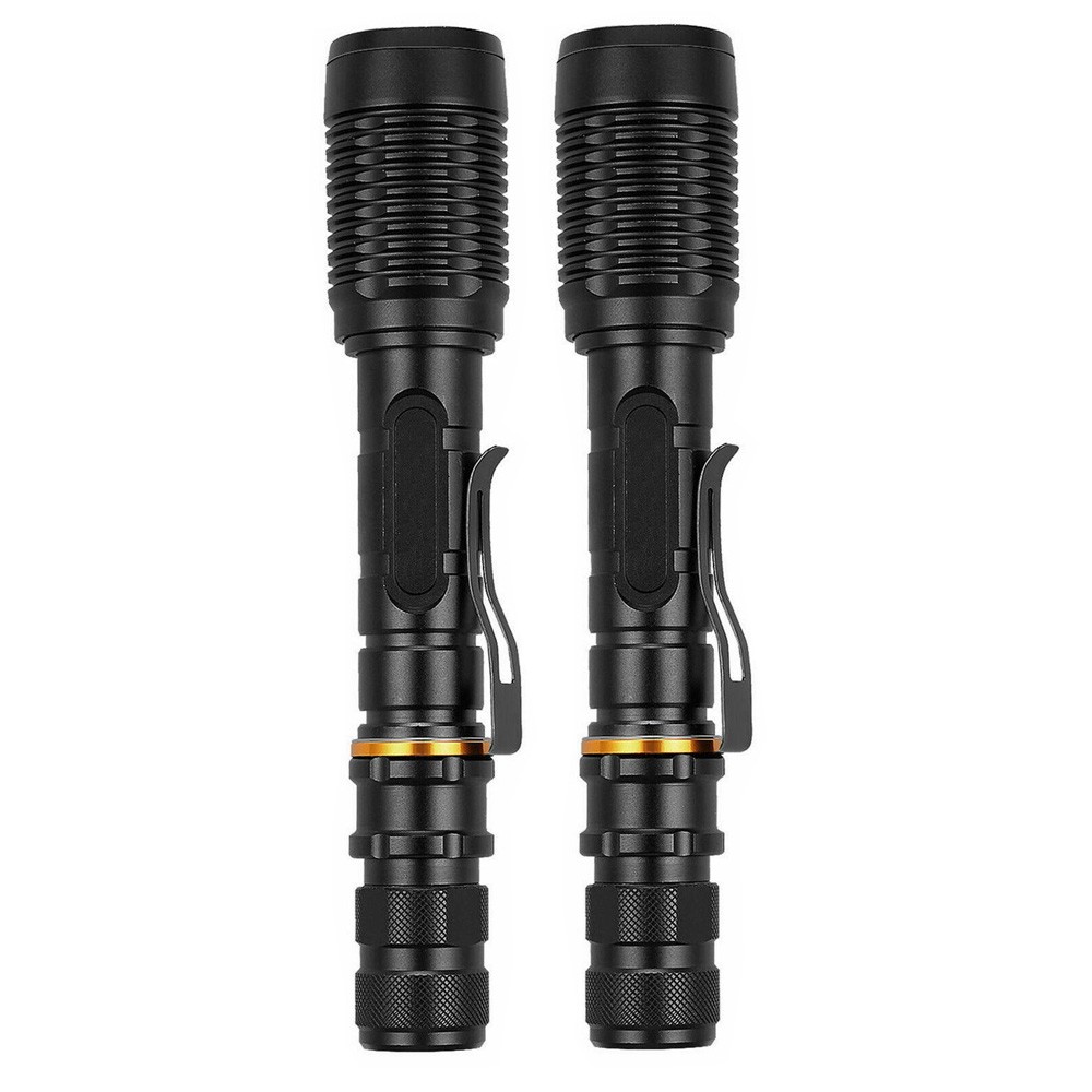 2Pack LED Powered Flashlight For Police Tactical XML 18650 5-Zoom Mode US gallery