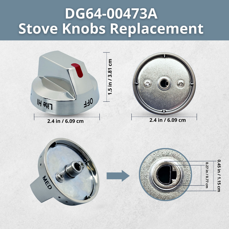 DG64-00473A Stove Knobs Replacement for Samsung Gas Range - Control Dial Knob gallery