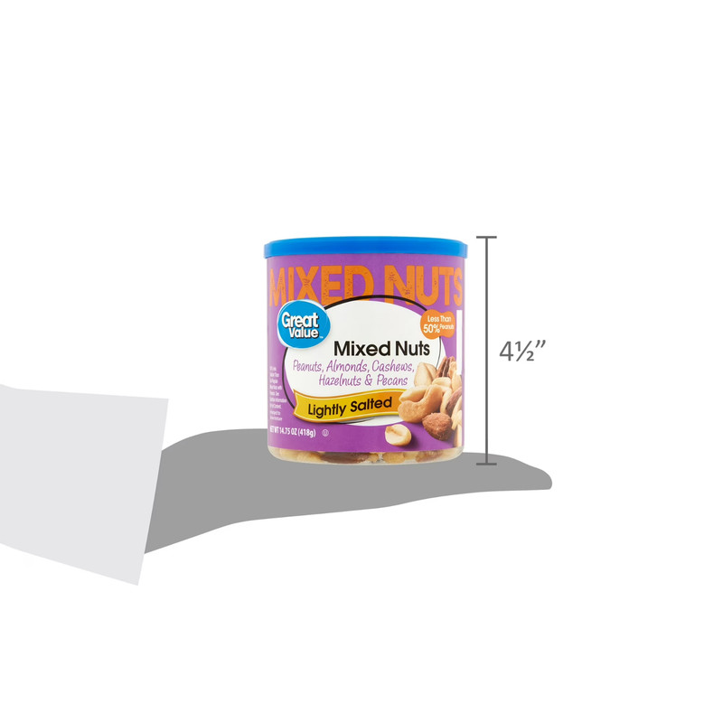 Great Value Roasted & Lightly Salted Mixed Nuts, 14.75 oz Free Shipping gallery