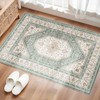 Puino Washable Entryway 2x3 Rug: Small 2' x 3' (Rectangular), Green/Beige gallery
