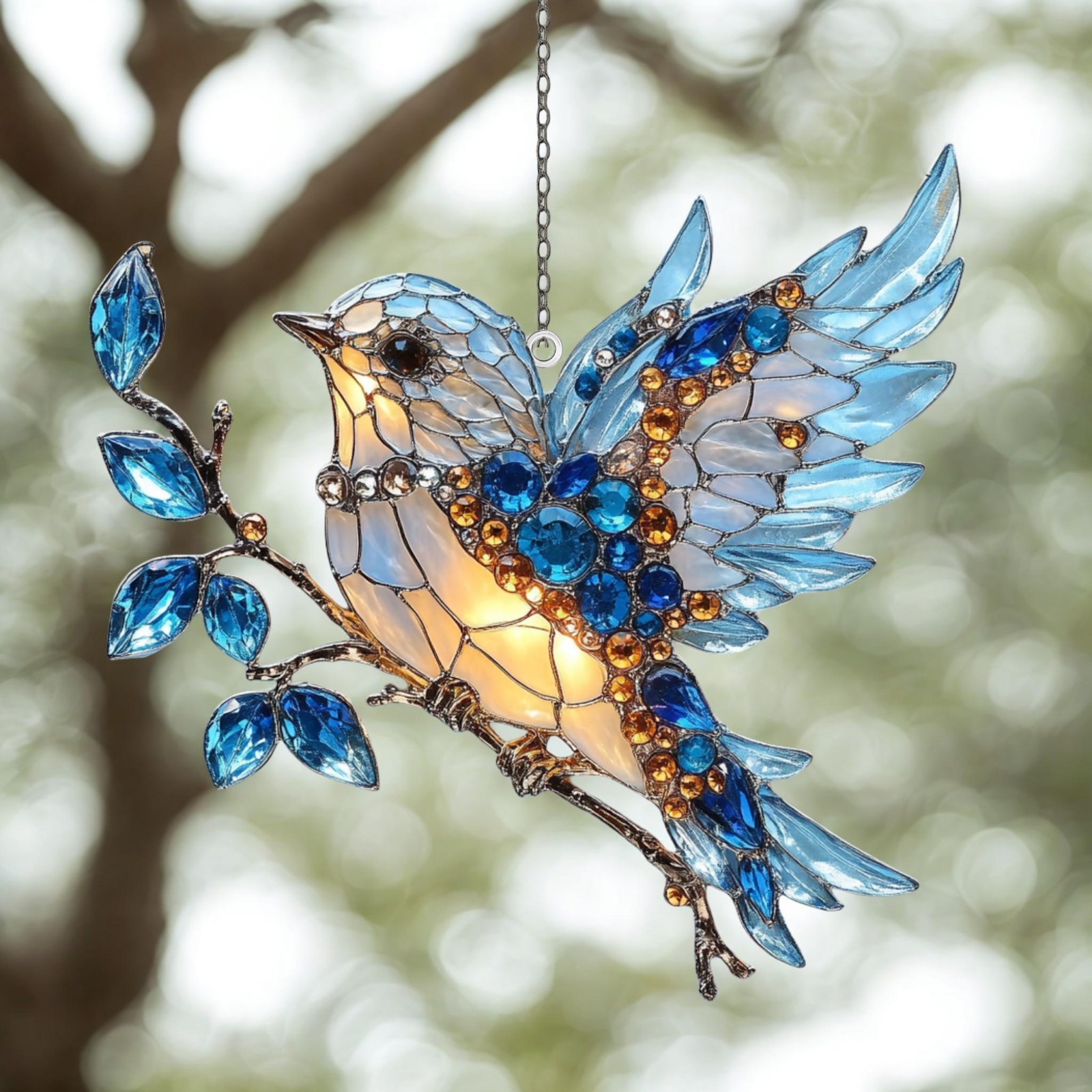 Blue Bird Acrylic Suncatcher Window Decor, Bird Lovers Gift gallery