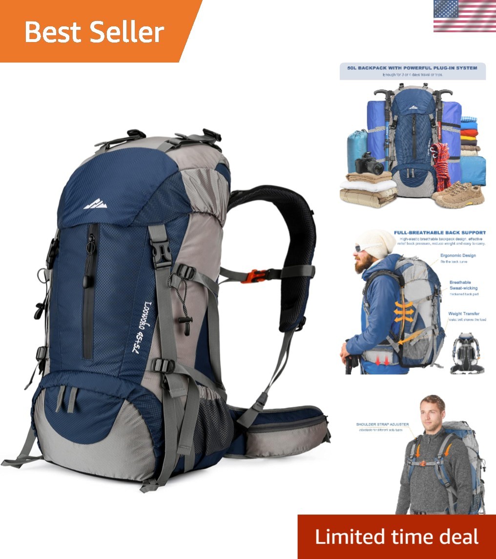 Comfortable 50L Backpack with Breathable Straps - Ideal for Outdoor Exploration