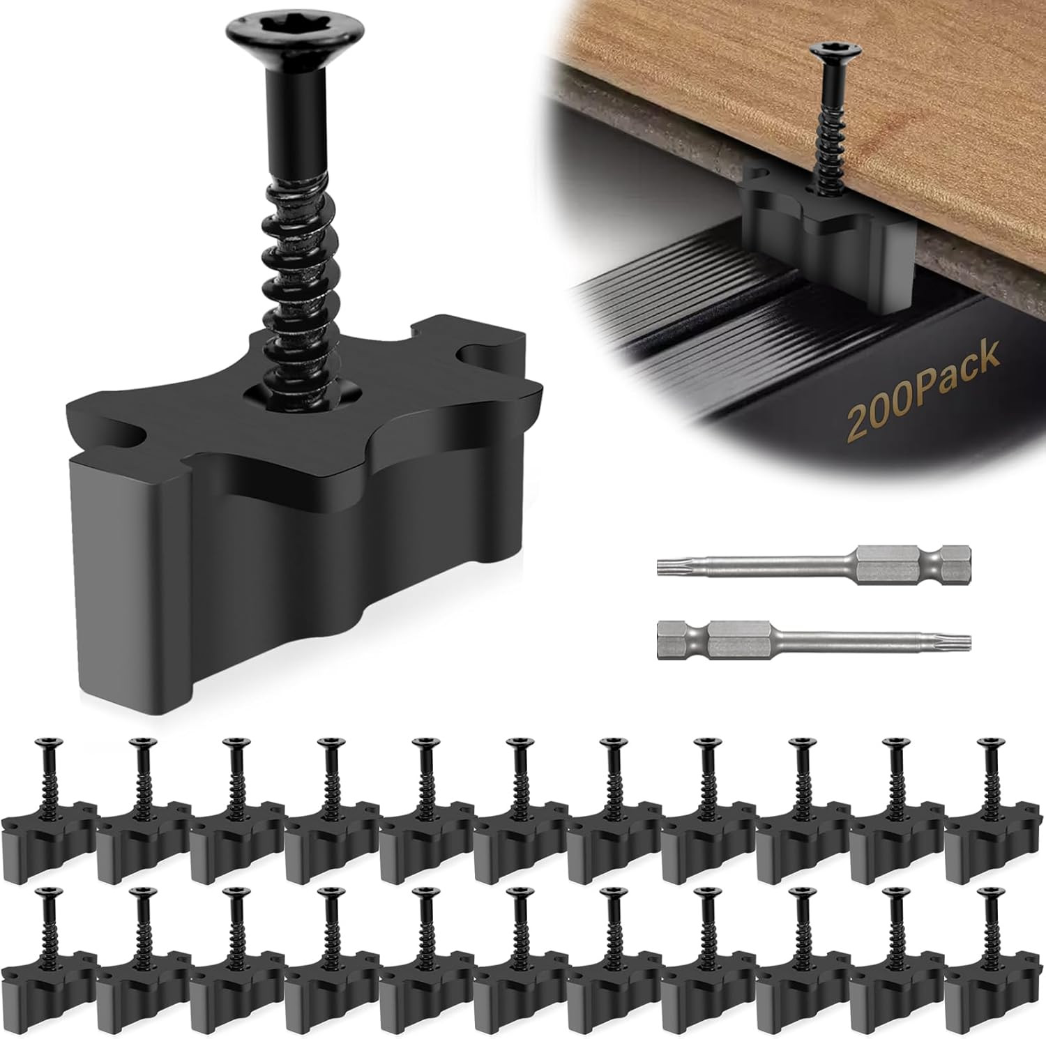 200 Pack Hidden Deck Fasteners for Composite Decking Board, Composite Decking Cl gallery