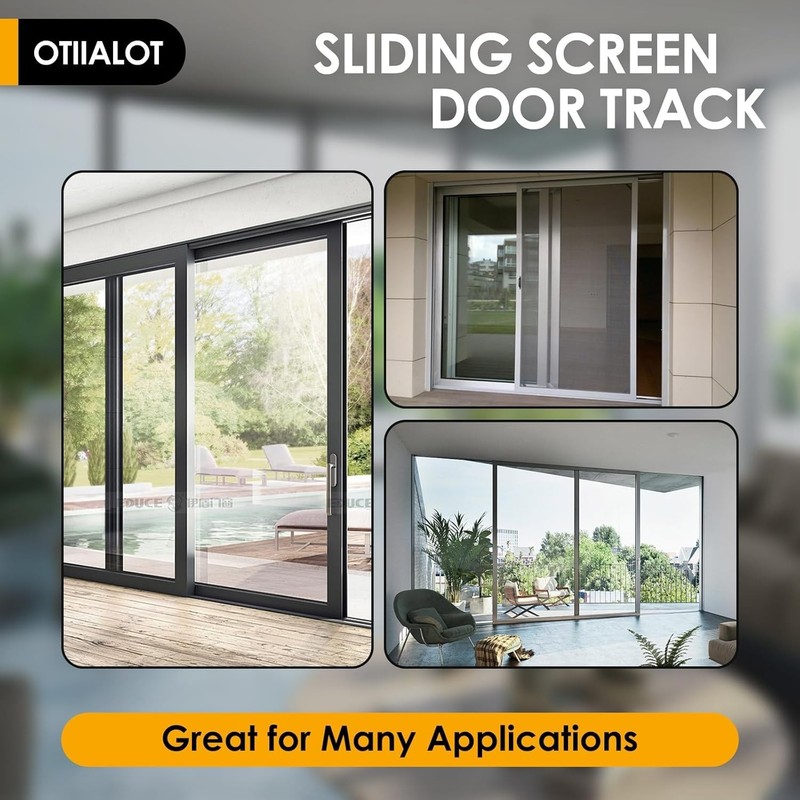 Sliding Screen Door Track, Replacement Bottom Track for Sliding Doors (75 inches gallery