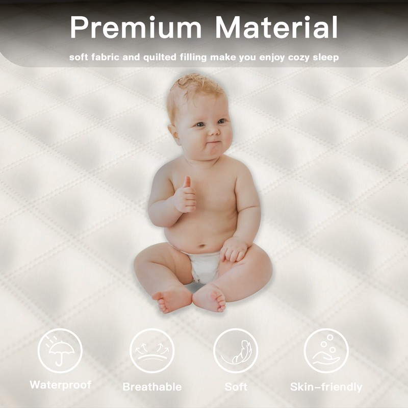 Waterproof Mattress Protector Quilted Mattress Cover White Fitted Style gallery