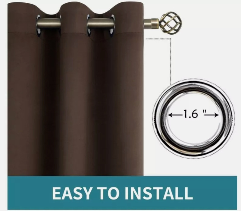 2set 42x62 PANELS sound proof BLACKOUT GROMMET 3 layer CURTAIN DRAPE Treatment gallery
