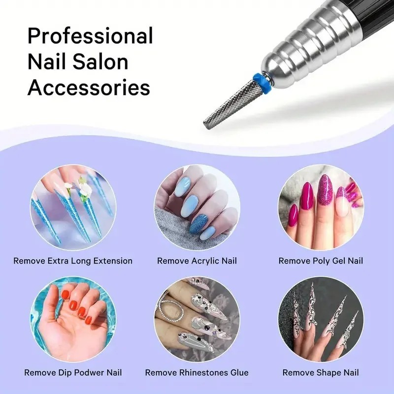 5-in-1 24mm Extra Long Tungsten Carbide Nail Drill Bit for Gel Acrylic Removal gallery