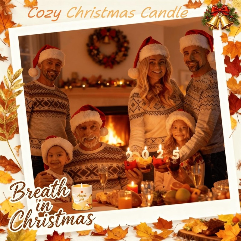 Aromatherapy Candle Gift Set: 4 Pack Seasonal Scents - Apple, Cinnamon & Pumpkin gallery