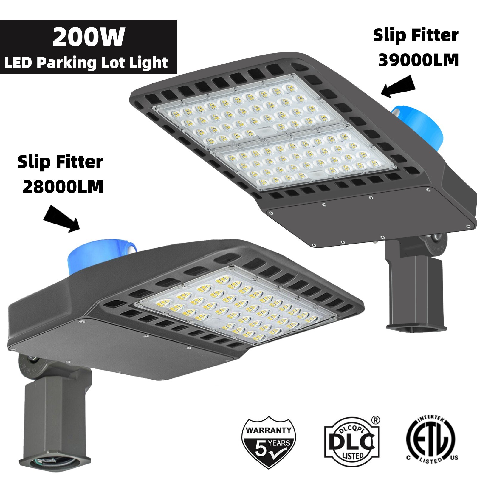200/300W LED Parking Lot Light Commercial Outdoor IP65 Shoebox Street Pole Lamp gallery