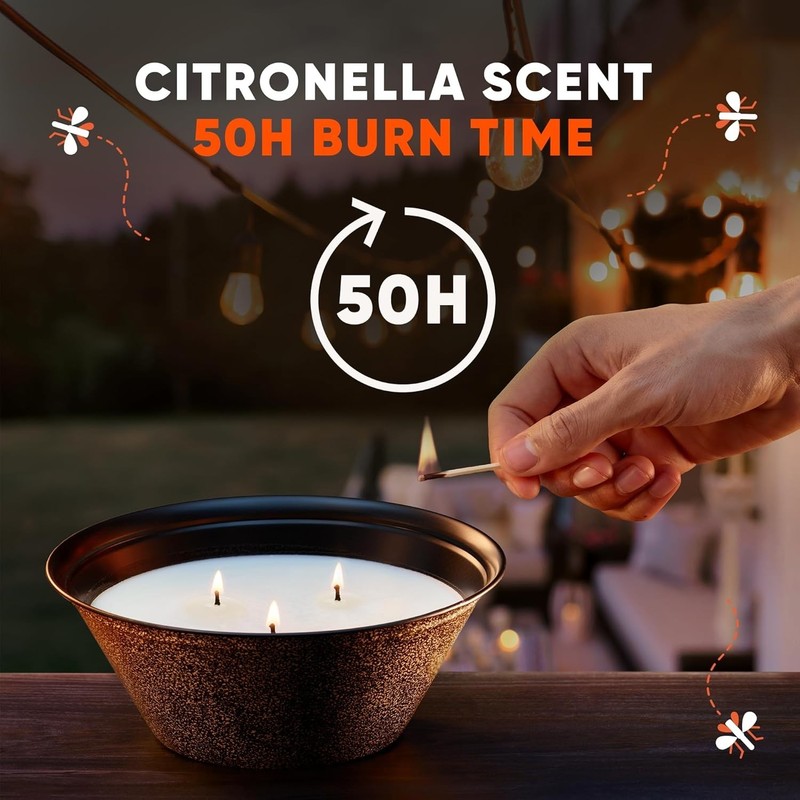 OFF! Citronella Candle Backyard 3-Wick Bucket Repel Mosquitoes 23 Oz 2 Pack gallery