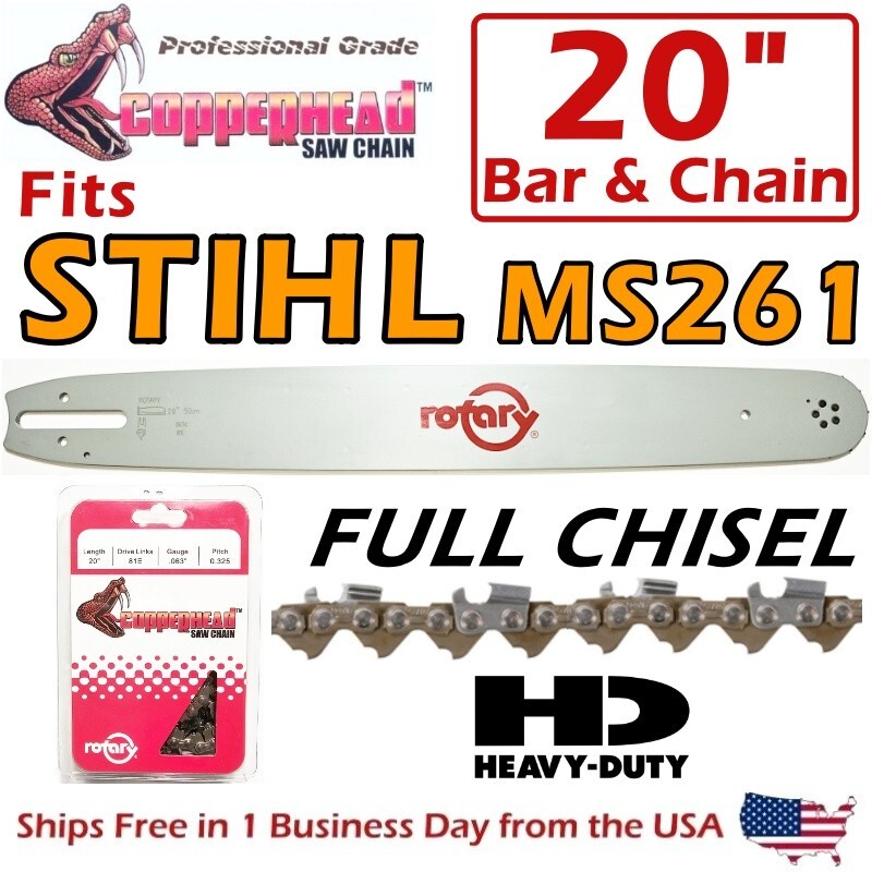 COPPERHEAD 20" Bar & FULL CHISEL PRO Chain - STIHL MS261 26RS-81 / 3003 008 6821 gallery