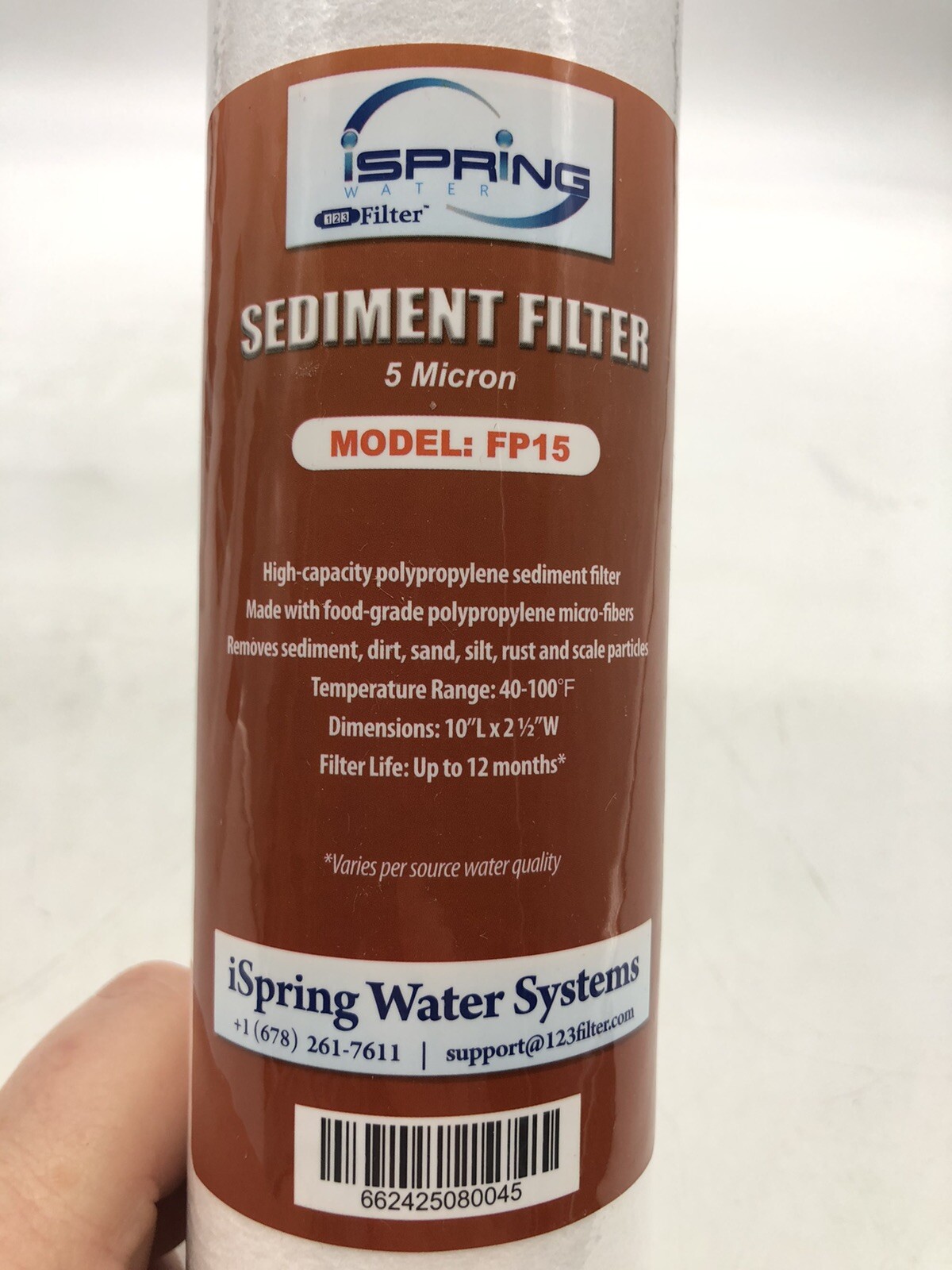 iSpring FP15 5-micron 10-Inch by 2.5-Inch Sediment Filter Cartridges, 4-Pack gallery