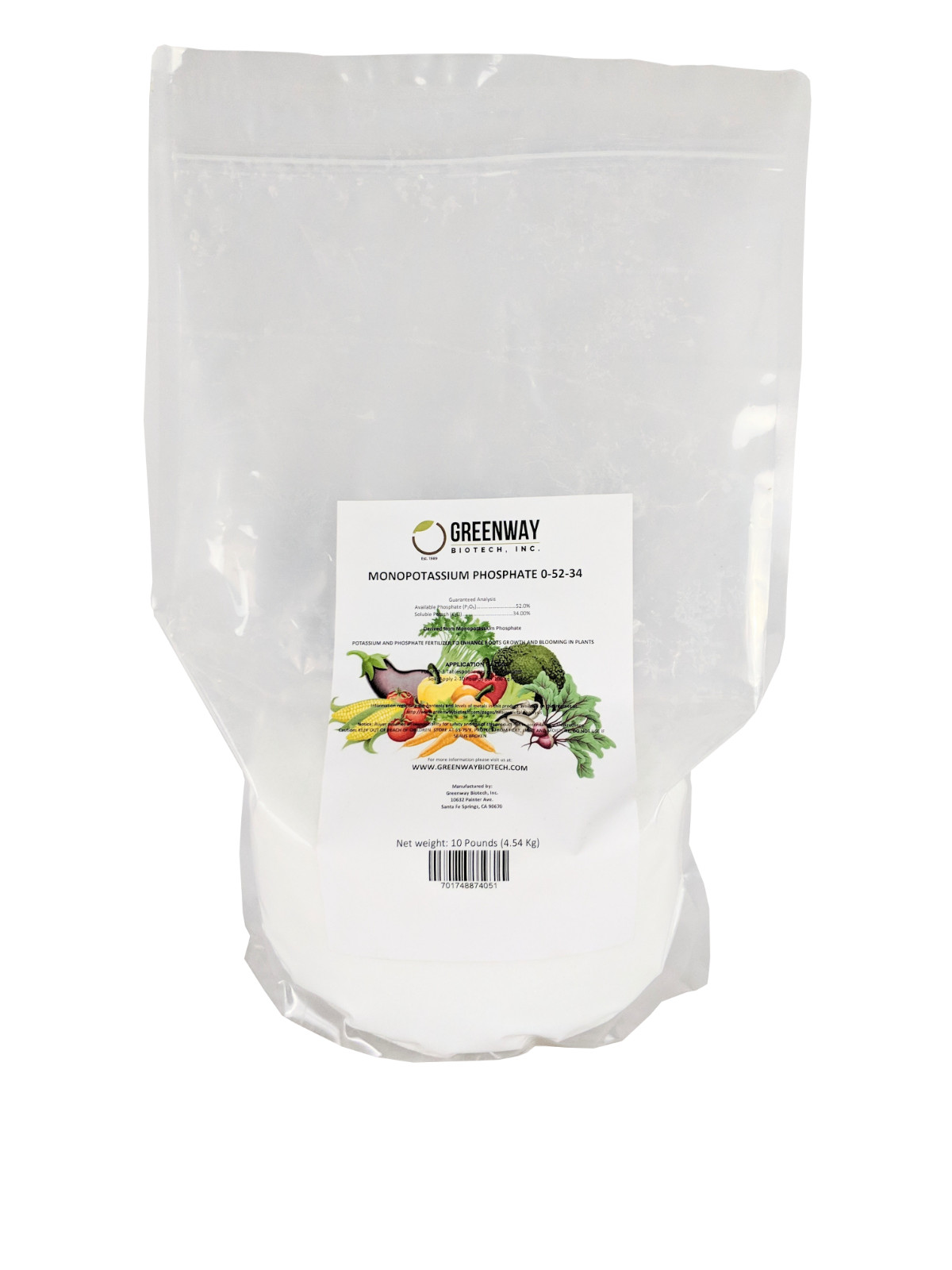 Monopotassium phosphate MKP 0-52-34 Soluble Mono Potassium Phosphate 10 Pounds gallery