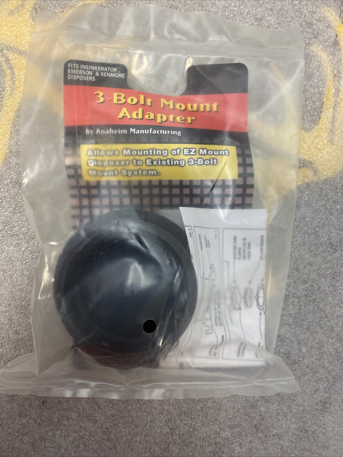 Waste King 3 Bolt Mount Adapter #3101 New Splash Guard Included - Factory Sealed gallery