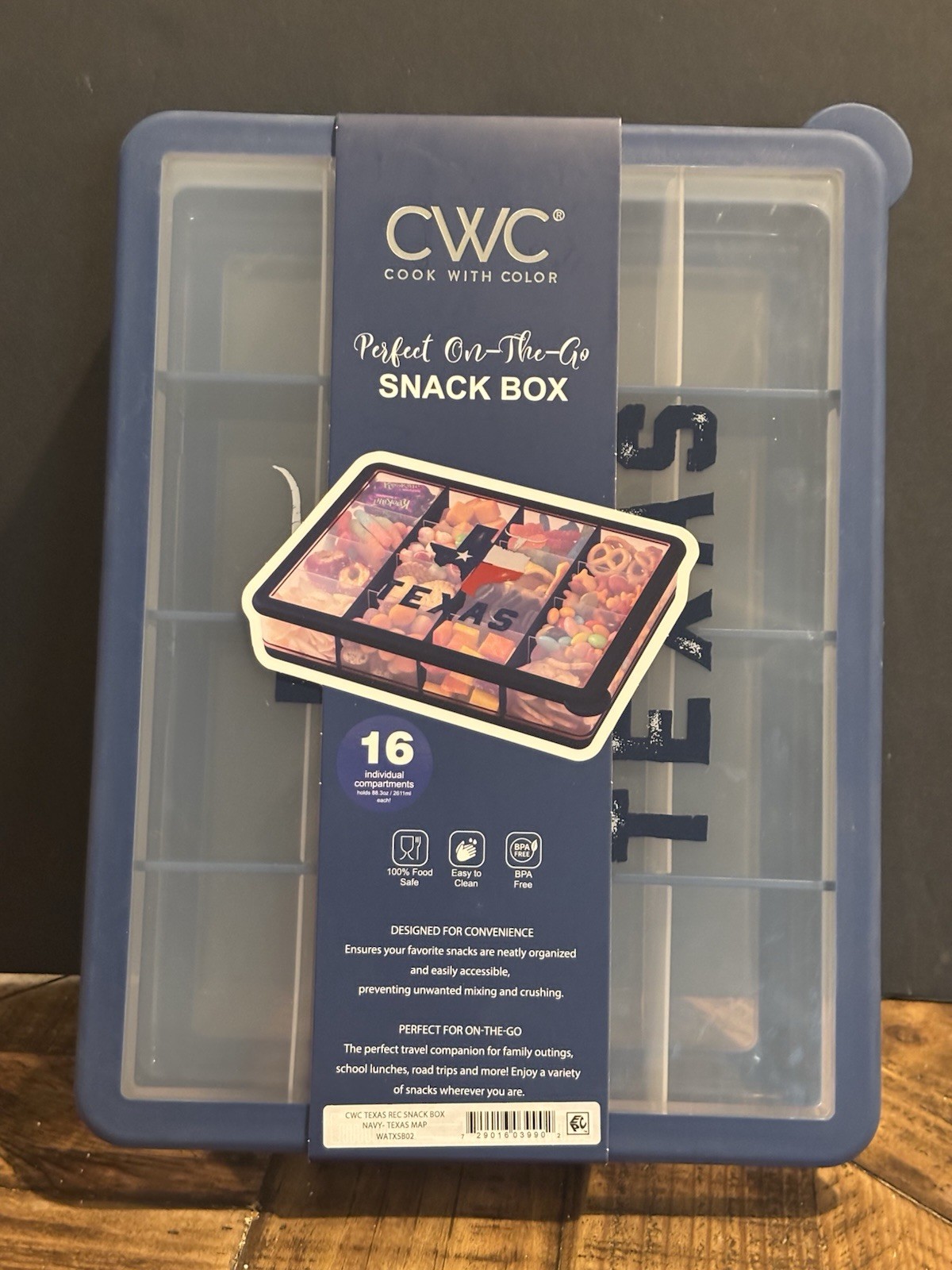 CWC Cook With Color On-the-Go Snack Box 16 Compartment Blue Food Storage Snackle gallery