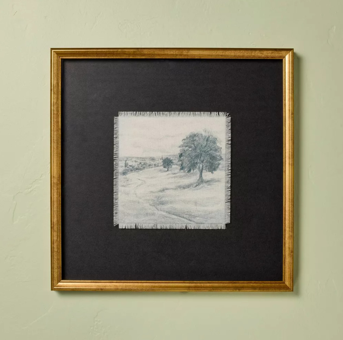 18"x18" Square Matte Black Landscape Framed Wall Art - Hearth & Hand w/ Magnolia gallery