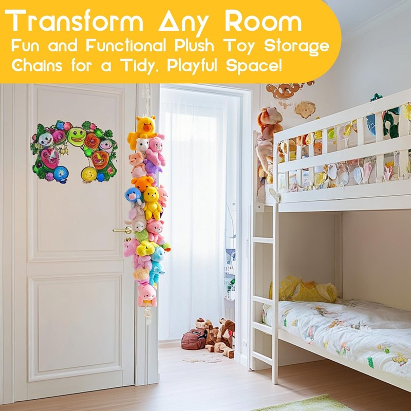 RAINFLOW 2PCS Hanging Stuffed Animals Storage Chain Stuffed Animal Chain Org... gallery