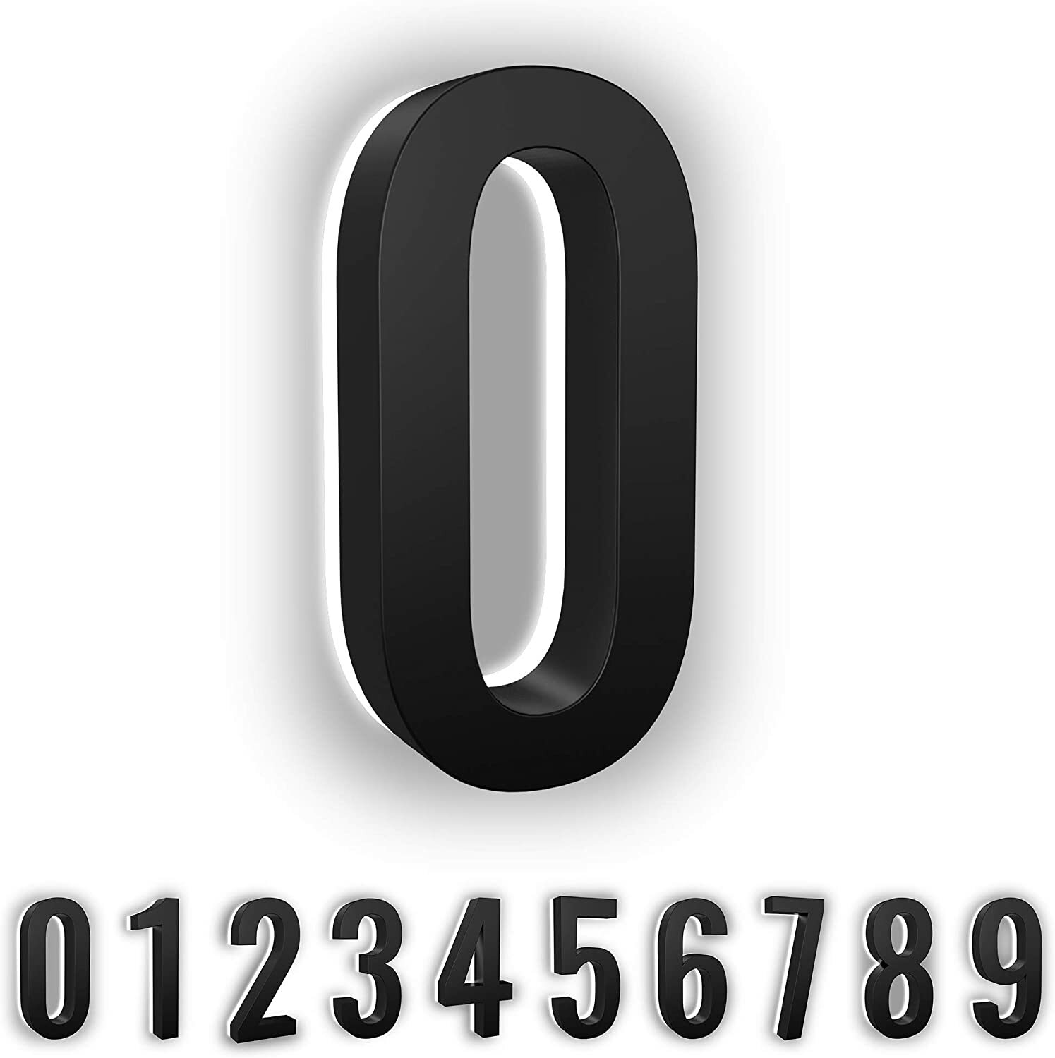 5" ABS-Polymer Backlit LED 5000K Illuminated Address Numbers, Modern Look Number gallery