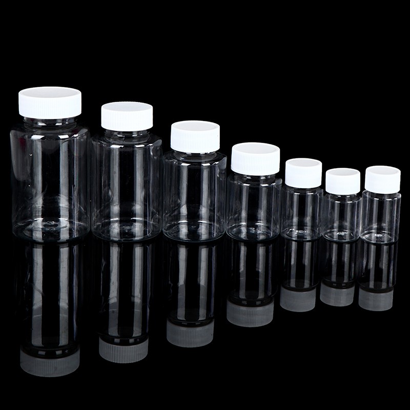 15ml/20ml/30ml/100ml Plastic PET Clear Empty Seal Bottles Solid Pill Container! gallery