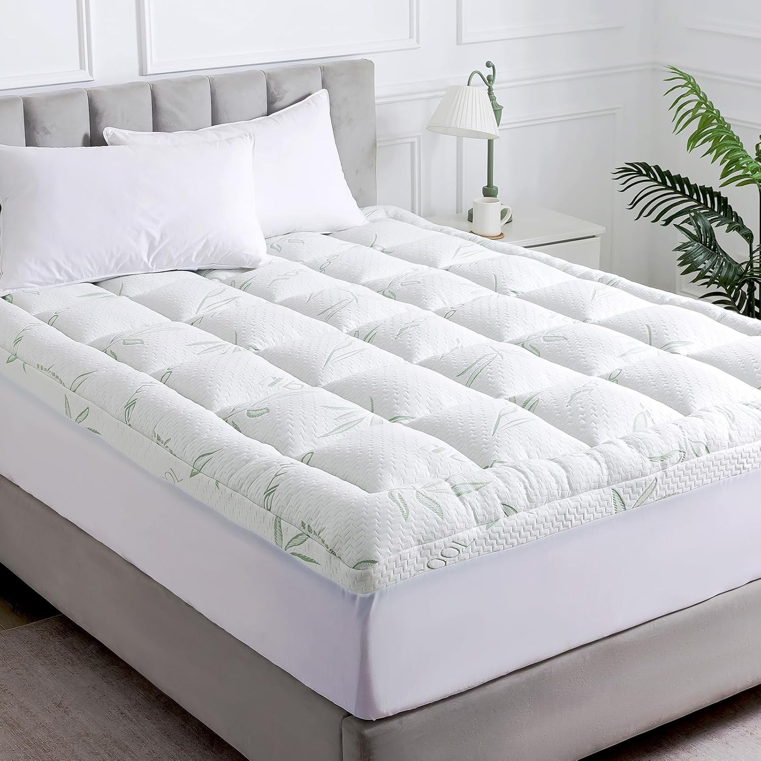 WhatsBedding Queen Mattress Topper, Soft Pillow Top Mattress Topper with Deep Po gallery