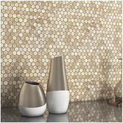 Rustic Hexagon Kitchen Backsplash Stickers 10PCS