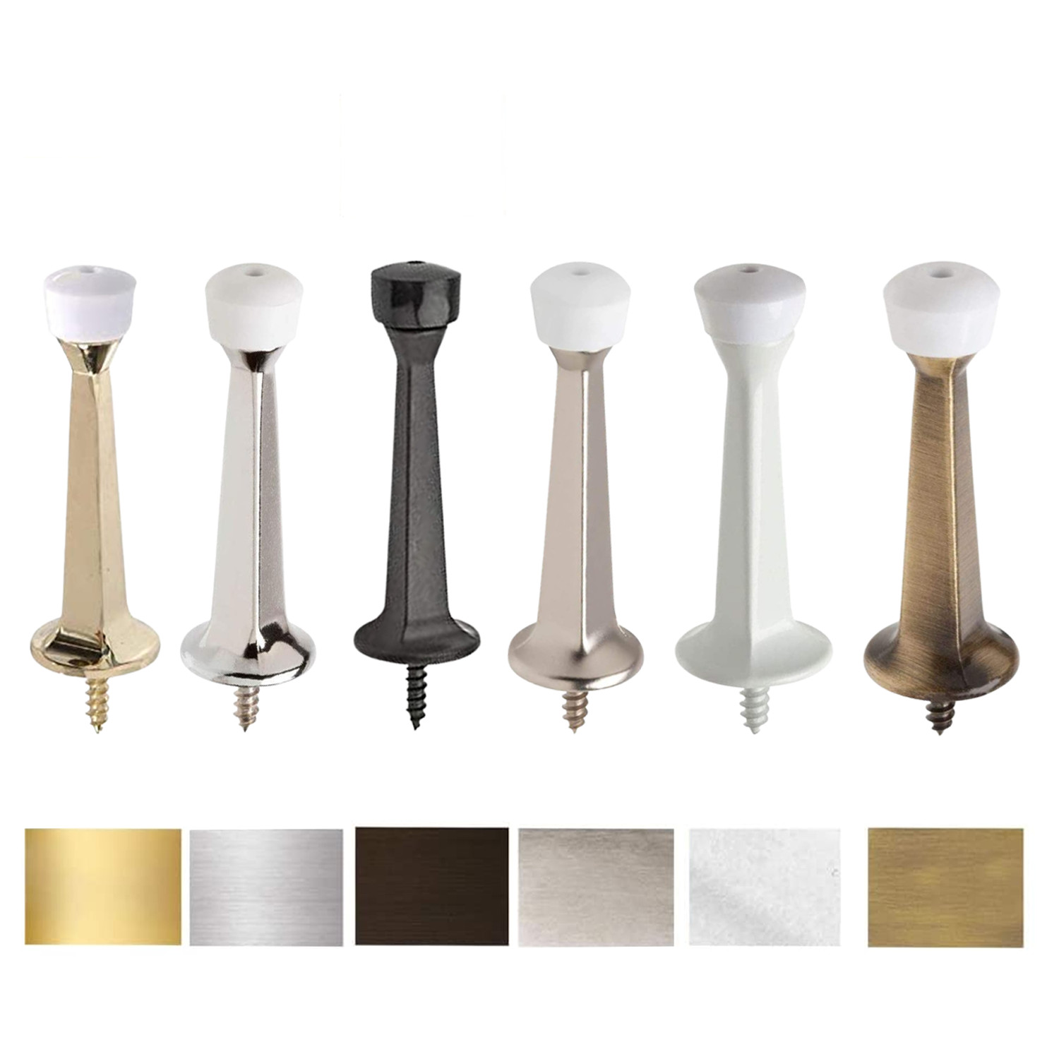 Premium Door Stoppers Metal Elegant Rigid Doorstop Nickel ORB Brass White Chrome gallery