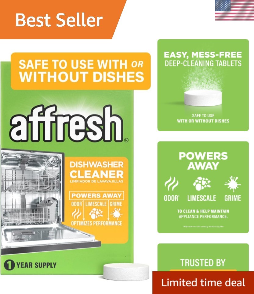 EPA Certified Dishwasher Cleaner - 12 Tablets for Ultimate Odor Control & Grime gallery