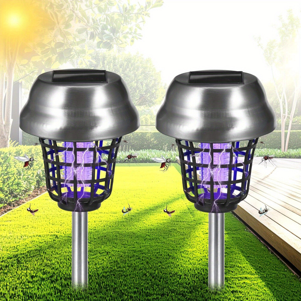 2 Pack Solar Mosquito Killer Lamp LED Bug Zapper for Yard gallery