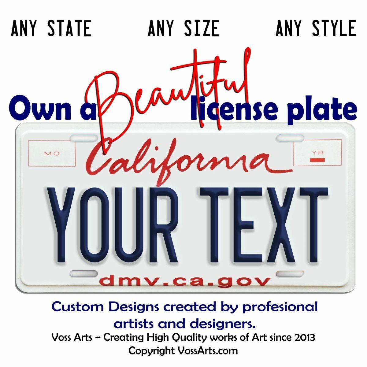 California License Plate custom personalized YOUR TEXT Car Bike Key chain Tag gallery