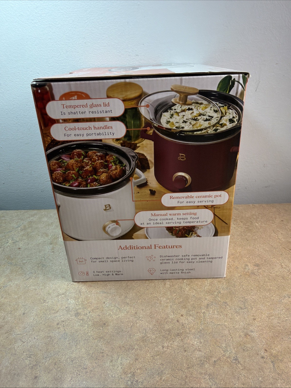 Beautiful by Drew Barrymore 2qt Slow Cooker White Icing NEW gallery