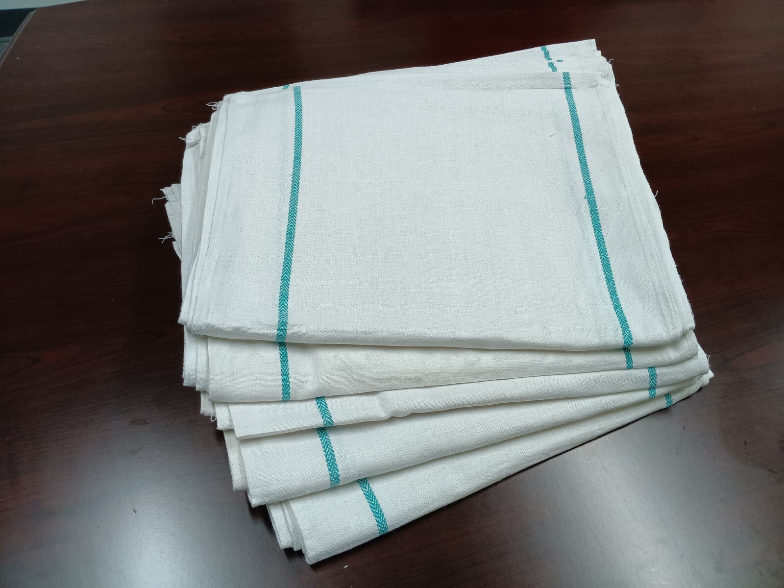 60 Pieces New Double Green Stripe Herringbone Premium Dish Tea Kitchen Towels gallery