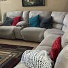 Beige Sectional Sofa for Living Room, 5-Seater with Cup Holder & Accent Pillows gallery