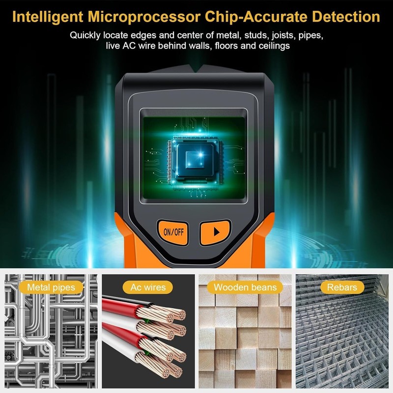 5 in 1 Stud Finder Tool w/Microprocessor Chip and HD LCD Display, Stud Detector gallery