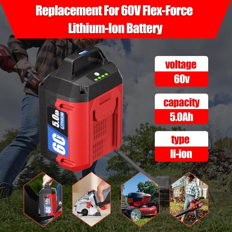 60V 5.0Ah Lithium Ion Replacement Battery for Toro 60V 88620 88675 L108 L324-NEW gallery