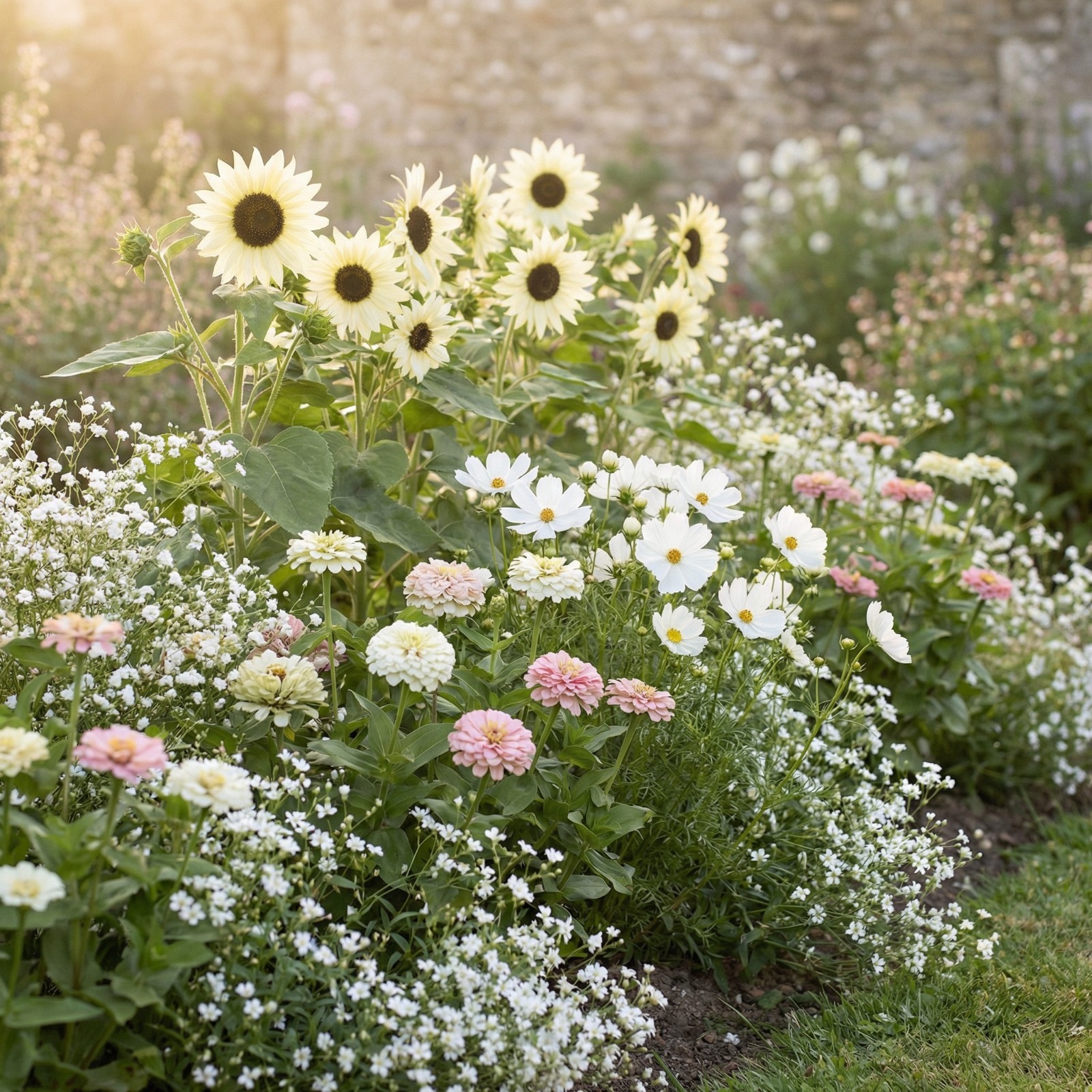 Cottage Garden Series SIMPLY ROMANTIC Flower Mix White Pink Bouquet 500 Seeds gallery