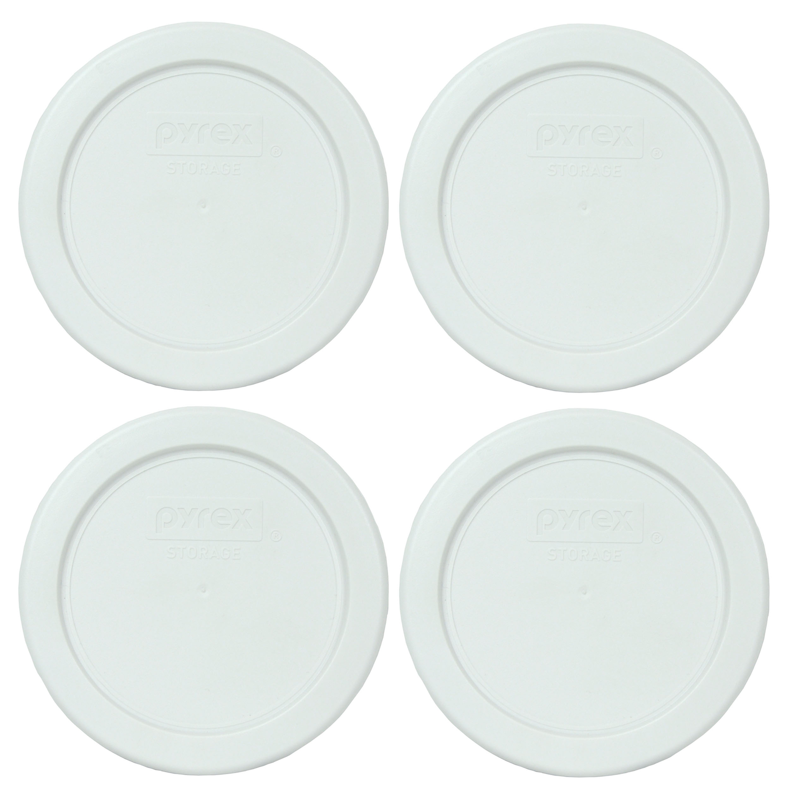 Pyrex 7202-PC White Plastic Replacement Storage Lid Cover (4-Pack) gallery
